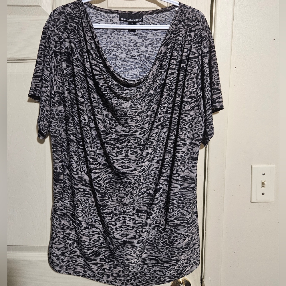 Isabella Rodriguez Animal Print Top 2X